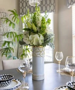 Inspire Me! Home Decor White Glass Vase With Mesh Design (2 Styles)