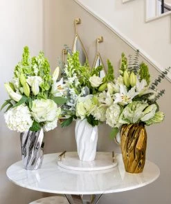 Inspire Me! Home Decor White Wavy Design Vase