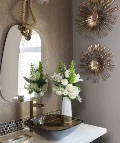 Inspire Me! Home Decor White And Silver Marble Design Vase