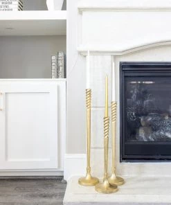 Inspire Me! Home Decor Golden Spiral Geometric Design Candlestick (3 Sizes) " From Pops Of Color Home Collection"