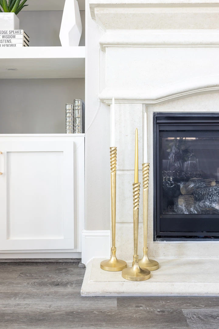 Inspire Me! Home Decor Golden Spiral Geometric Design Candlestick (3 Sizes) " From Pops Of Color Home Collection"