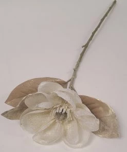 Inspire Me! Home Decor White Sparkle Magnolia Stem