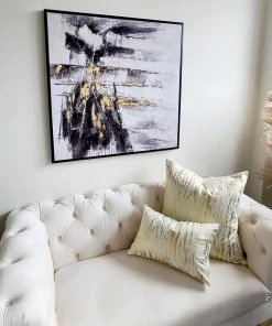 Inspire Me! Home Decor Black And Gray Abstract Canvas Wall Art WALL ART & MIRRORS