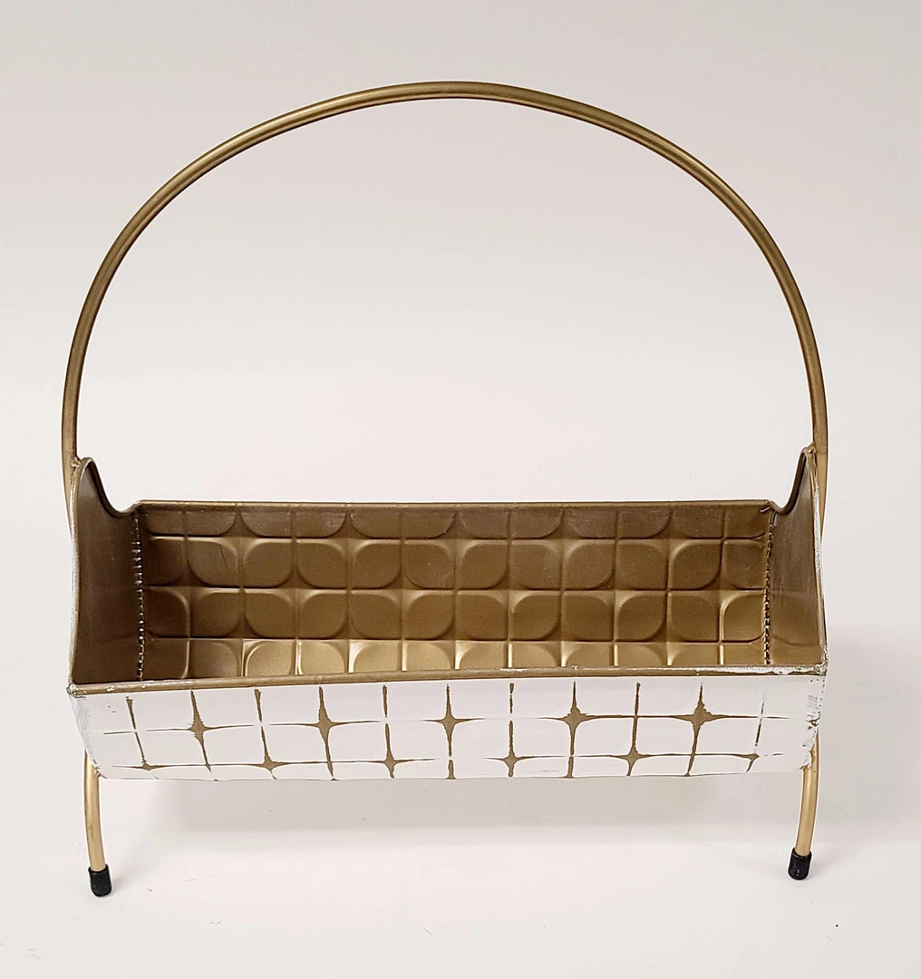 Inspire Me! Home Decor Indoor/Outdoor Gold And White Planters (2 Sizes)