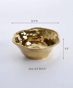 Inspire Me! Home Decor Gold Wavy Beaded Bowls (2 Sizes)
