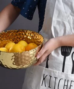 Inspire Me! Home Decor Hammered Porcelain Gold Bowl (2 Sizes)