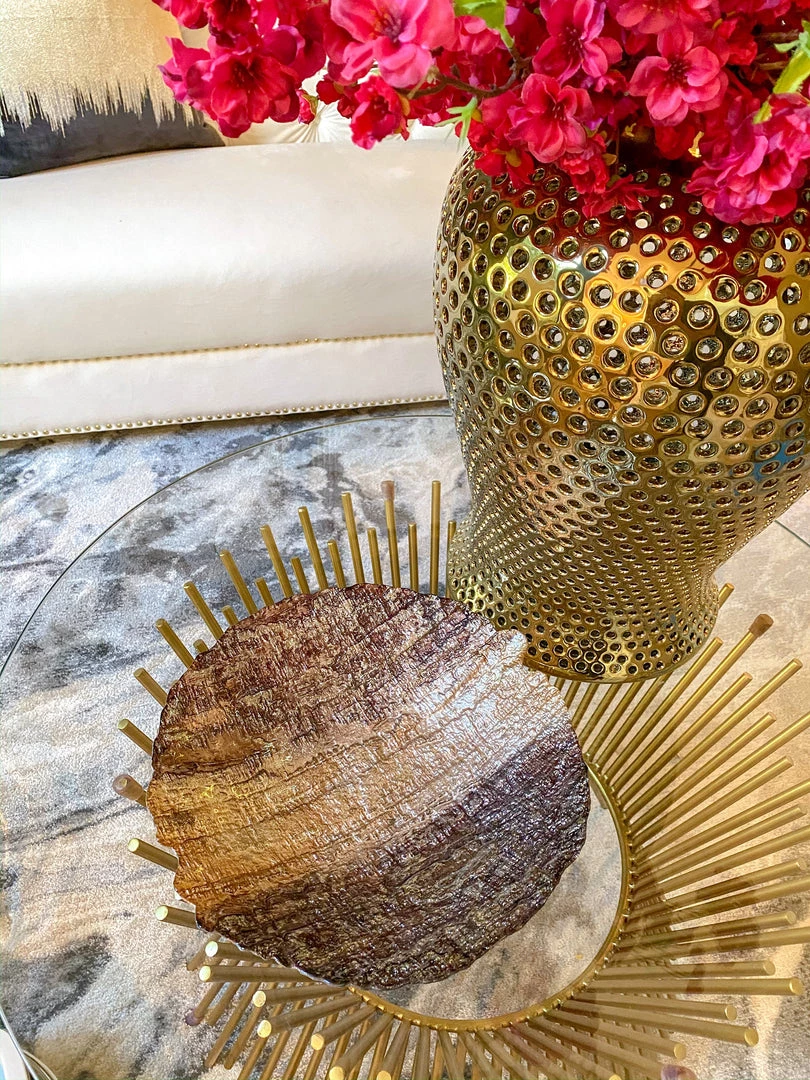 Inspire Me! Home Decor Brown Metallic Round Dish