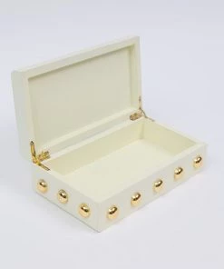 Inspire Me! Home Decor Studded Decorative Wood Boxes (4 Colors)