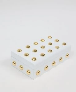 Inspire Me! Home Decor Studded Decorative Wood Boxes (4 Colors)