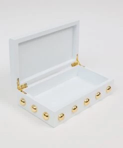 Inspire Me! Home Decor Studded Decorative Wood Boxes (4 Colors)