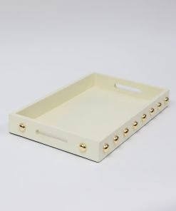 Inspire Me! Home Decor Studded Decorative Wood Trays (4 Colors)