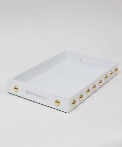 Inspire Me! Home Decor Studded Decorative Wood Trays (4 Colors)