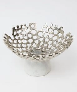 Inspire Me! Home Decor Textured Design Bowl With White Marble Base (2 Colors)