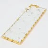 Inspire Me! Home Decor Small Rectangular Marble Tray With White Jeweled Flower Details