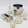 Inspire Me! Home Decor Silver & Gold Bathroom Set With Gold Vine Detail (5 Piece)