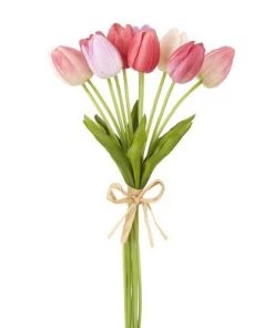 Inspire Me! Home Decor Real Touch Bright Color Tulip Bundle