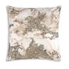 Cloud9d Amal - Ivory/Beige Digital Printed Pillow W/ Gold And Silver Print - 22" X 22" PILLOWS, RUGS, & THROWS