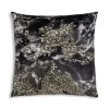 Cloud9d Amal - Charcoal Digital Printed Pillow W/ Gold And Silver Print - 22" X 22"