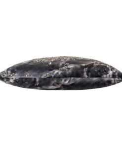 Cloud9d Amal - Charcoal Digital Printed Pillow W/ Gold And Silver Print - 22" X 22"