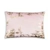 Cloud9d PILLOWS, RUGS, & THROWS Asra - Oblong Mauve Velvet Pillow W/ Quilting And Shiny Gold Foil Print - 20" X 14"