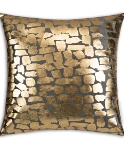 Cloud9d PILLOWS, RUGS, & THROWS Becca Charcoal Gold Pillow - 20" X 20"
