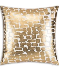 Cloud9d PILLOWS, RUGS, & THROWS Becca Ivory And Gold Pillow - 20" X 20"