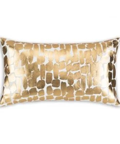 Cloud9d PILLOWS, RUGS, & THROWS Becca Ivory And Gold Pillow - 14" X 20"