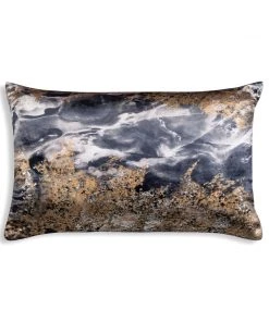Cloud9d PILLOWS, RUGS, & THROWS Inaya - Abstract Digital Printed Velvet Pillow W/ Gold And Silver Foil - 20" X 14"