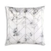 Cloud9d Keva - Digital Print Velvet Square Pillow W/ Hand Beaded Silver Crystal Beads - 22" X 22"