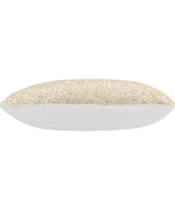 Cloud9d Lena - Ivory Velvet Pillow 5" Top Beaded In Gold Beadwork - 20" X 14"