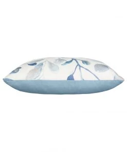 Cloud9d Ella - Digital Outdoor Printed Fabric Pillow In Blue W/ Rose Gold Metallic Print - 18" X 18" PILLOWS, RUGS, & THROWS
