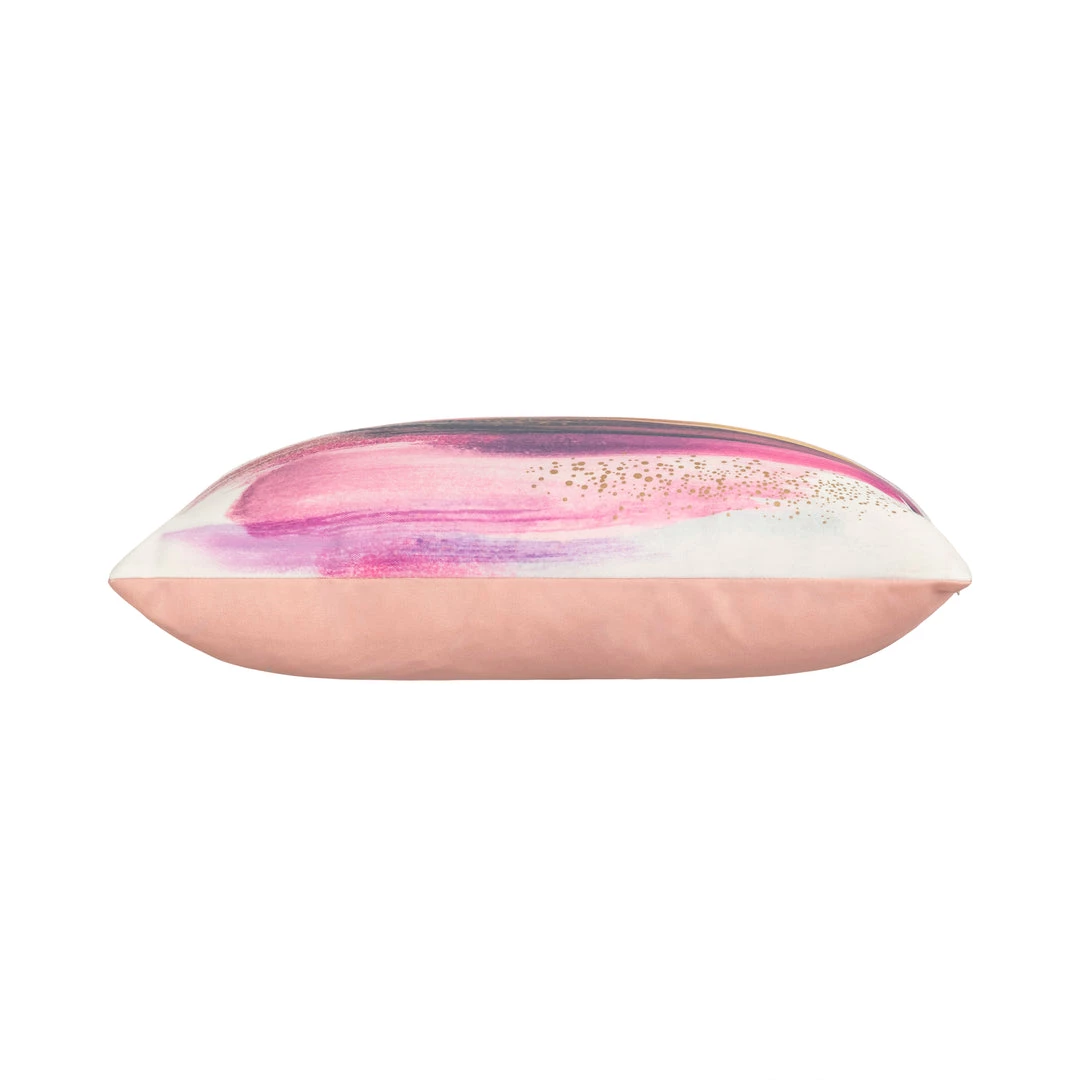 Cloud9d Kira - Digital Outdoor Printed Fabric Pillow In Pink And Blush W/ Rose Gold Metallic Print - 18" X 18" PILLOWS, RUGS, & THROWS