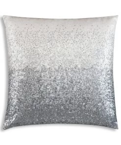 Cloud9d Ombre - Ivory And Silver Beaded Pillow - 22" X 22"