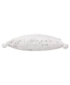 Cloud9d PILLOWS, RUGS, & THROWS Rami - Faux Fur Pillow W/ Silver Printing And Pom Pom Trim - 20" X 20"