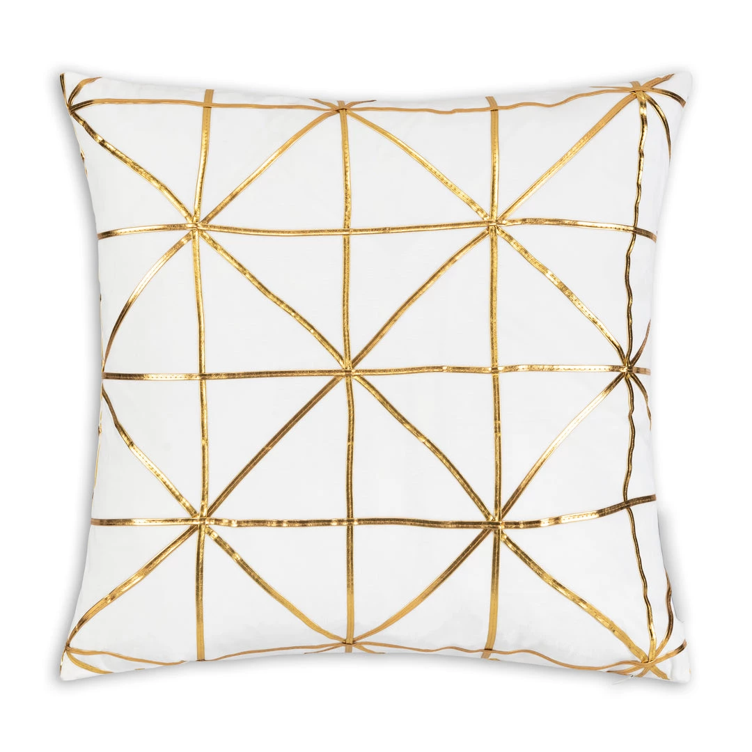 Cloud9d PILLOWS, RUGS, & THROWS Sera Ivory Gold Pillow - 20" X 20"