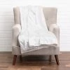 Cloud9d Noya - Crushed Ivory Velvet Throw W/ Metallic Silver Trim - 60" X 50"