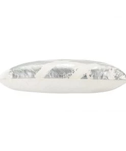 Cloud9d Zara - Ivory Velvet Pillow W/ Abstract Silver Foil - 22