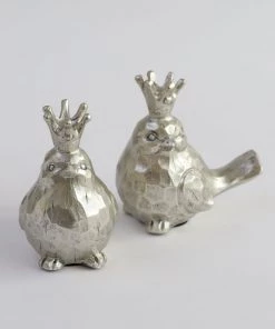 Inspire Me! Home Decor Light Champagne Birds W/ Crowns, Set Of 2
