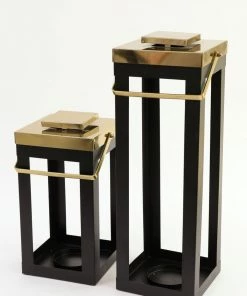 Inspire Me! Home Decor Black And Gold Lantern Display (2 Sizes)