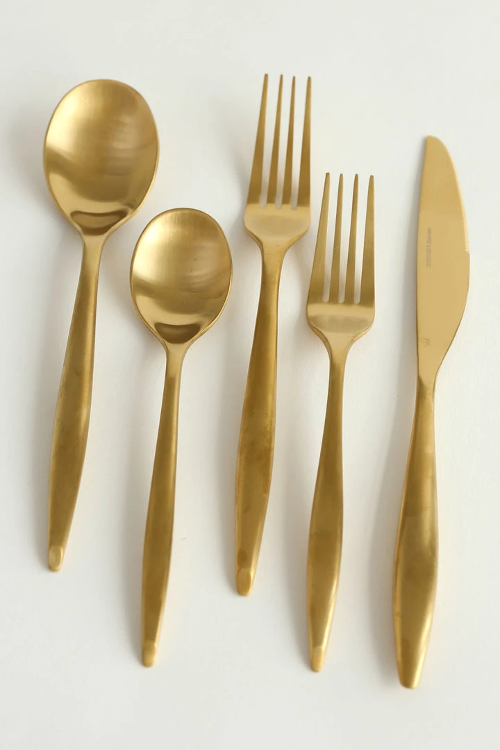 Inspire Me! Home Decor Matte Gold Flatware Set (4 Place Settings)
