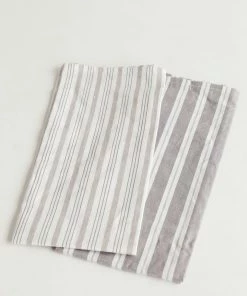 Inspire Me! Home Decor Grey And White Striped Kitchen Towel Set Of 2