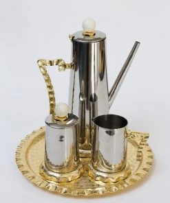 Inspire Me! Home Decor Gold Textured Ruffle Coffee/Tea Set Collection (4 Items Sold Individually)