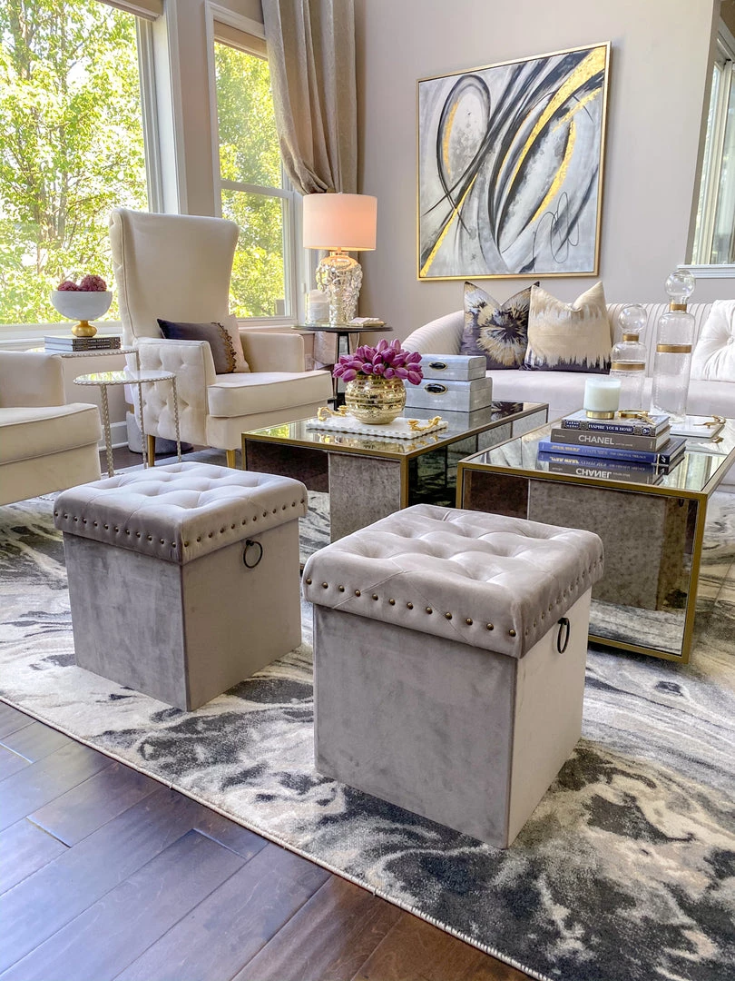 Inspire Me! Home Decor Gold Anastasia Storage Ottoman (4 Colors)