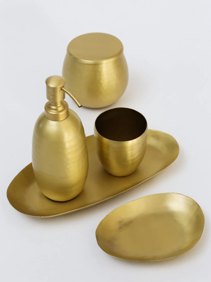 Inspire Me! Home Decor Gold Hammered Bathroom Collection (5 Items)