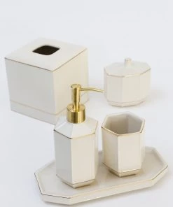 Inspire Me! Home Decor Geometric White Bath Collection (5 Items)