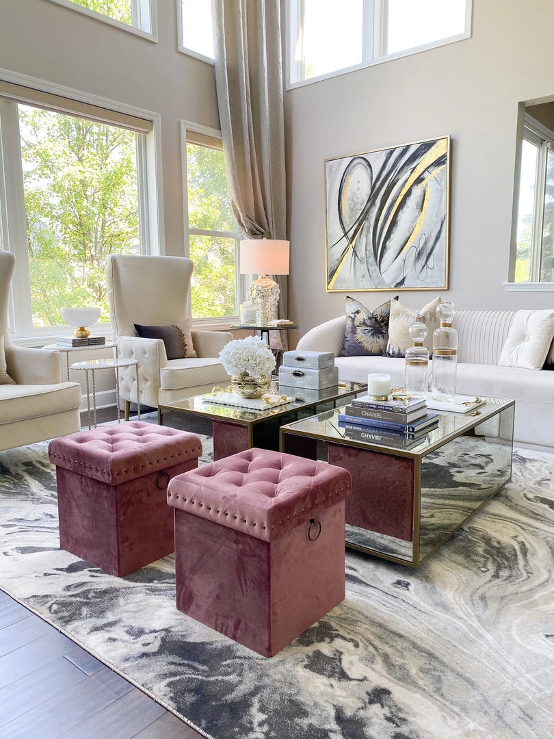 Inspire Me! Home Decor Gold Anastasia Storage Ottoman (4 Colors)