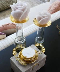 Inspire Me! Home Decor Ivory Rose Candle (3 Sizes)