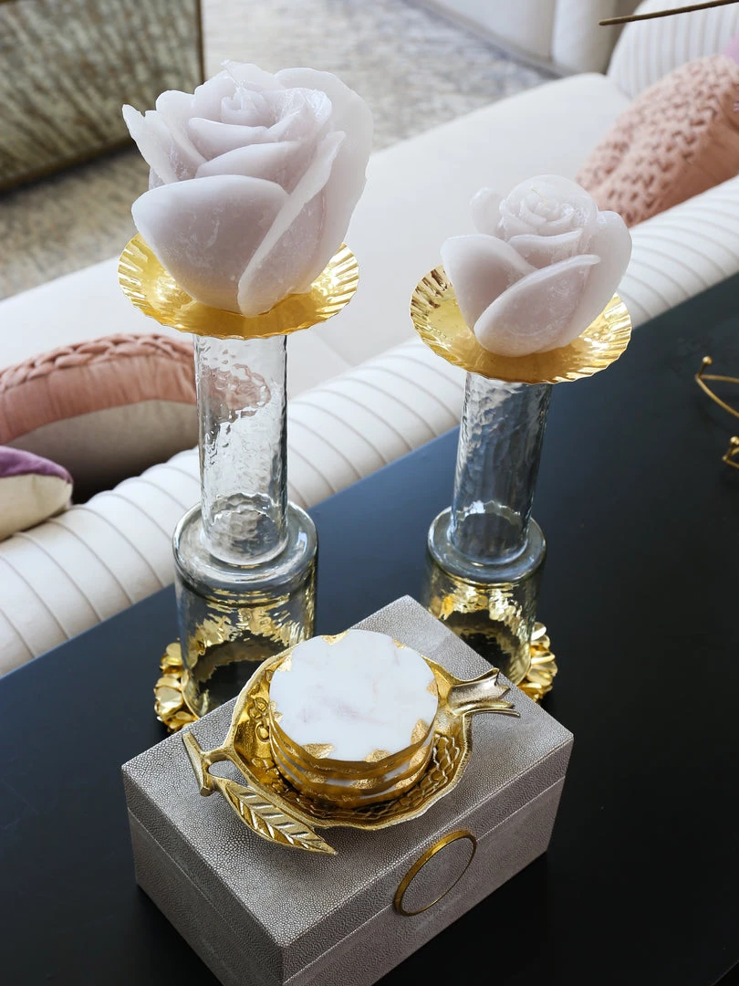 Inspire Me! Home Decor Ivory Rose Candle (3 Sizes)