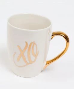 Inspire Me! Home Decor White Mug With Gold Handle (2 Styles)