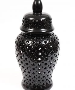 Inspire Me! Home Decor 24" Black Pierced Ginger Jar